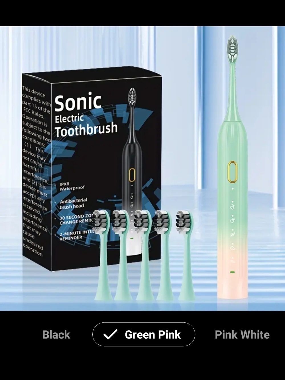 Sonic Electric Toothbrush in Mint Green & Pink Gradient